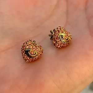 Juicy Couture Pink/Gold Heart Stud Earrings